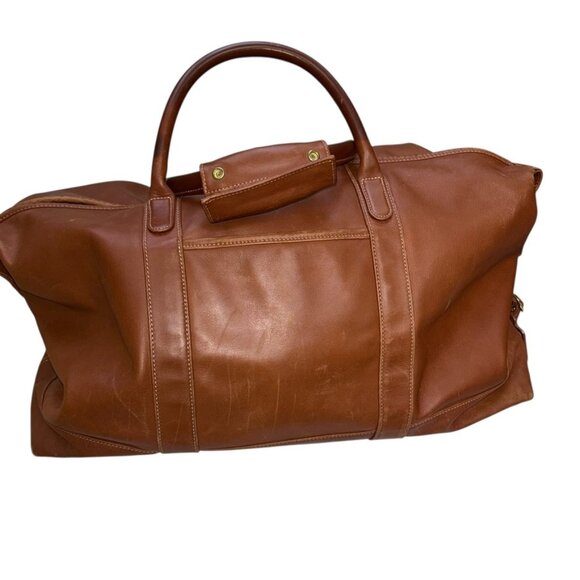 coach british tan leather GORGEOUS weekender travel duffle bag no shoulder strap - Picture 1 of 8